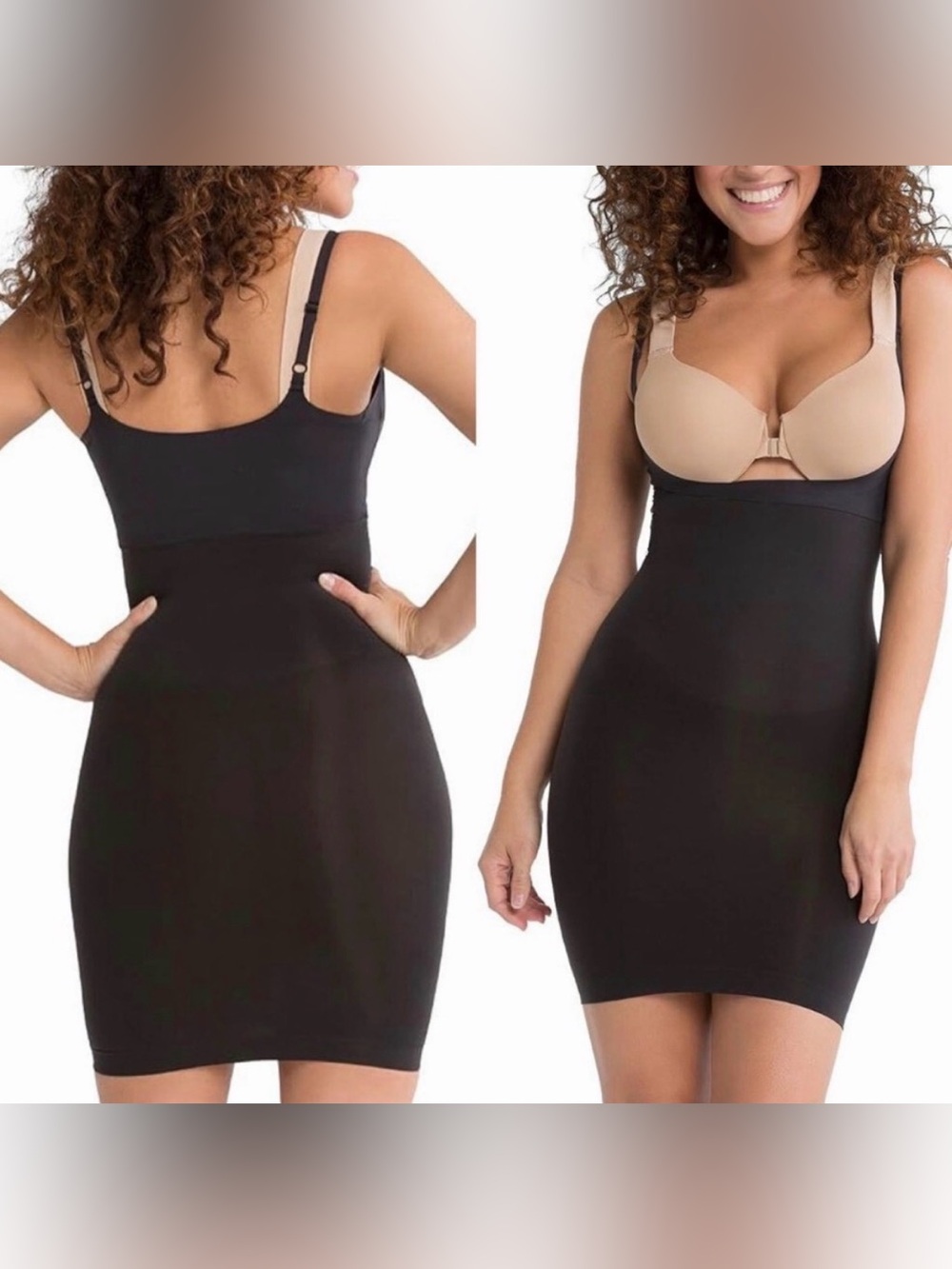 Red Hot by Spanx Open Bust Black Shaping Slip Size Medium